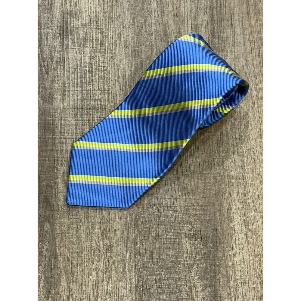 Venanzi Men's‎ Necktie Blue Striped 100% Silk Made In Italy NWOT